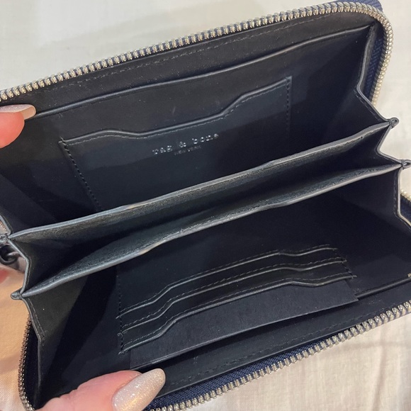 Rag and bone wristlet wallet pouch, Navy - Picture 3 of 5
